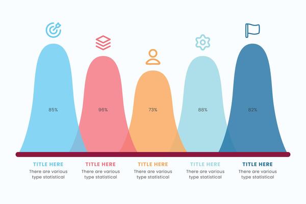 Data visualization elements include marketing charts and graphs. Website and presentation template. Abstract infographic data template.