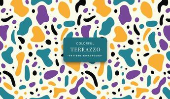 Flat design colourful terrazzo pattern background vector