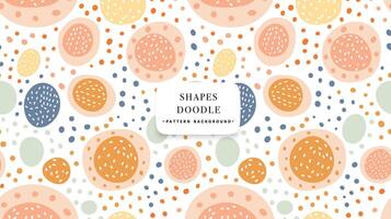 Abstract shapes and doodles pattern background vector