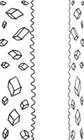 a couple of doodle style border options made from abstract cubic shapes vector