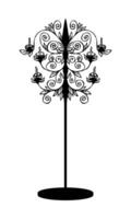 Vector floor lamp in doodle style with black outline classic design