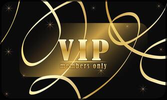 VIP card for members with black and gold vector