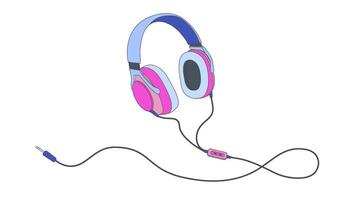 Retro 80s, 90s headphones in a modern style. Fashion print for clothing. Concept for DJ, party. Vector illustration