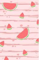 Wallpaper of watermelon motifs on soft color background vector