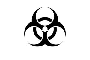 Biohazard symbol , icon black flat on white background isolated vector for your design project