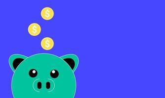 Illustration of a piggy bank, symbolizing saving money, financial independence, frugality, etc. vector