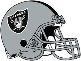 The gray helmet of the Las Vegas Raiders American football team vector