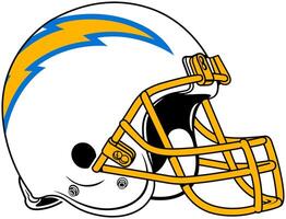 The white helmet of the Los Angeles Chargers American football team vector