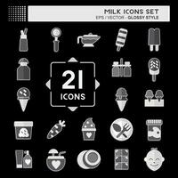 Icon Set Milk. related to Restaurant symbol. glossy style. simple design editable. simple illustration vector