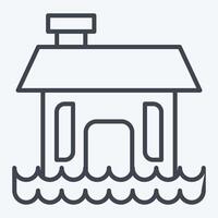 Icon Flood. related to Ecology symbol. line style. simple design editable. simple illustration vector