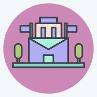 Icon Post Office. related to Post Office symbol. color mate style. simple design editable. simple illustration vector