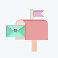 Icon Mail Box. related to Post Office symbol. flat style. simple design editable. simple illustration vector