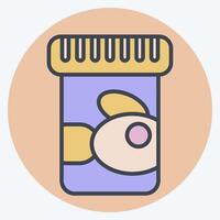 Icon Fish Food. related to Milk and Drink symbol. color mate style. simple design editable. simple illustration vector