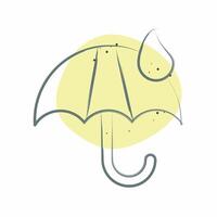 Icon Eco Umbrella. related to Ecology symbol. Color Spot Style. simple design editable. simple illustration vector