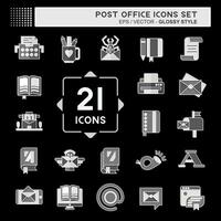 Icon Set Post Office. related to Education symbol. glossy style. simple design editable. simple illustration vector