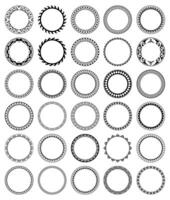 Big set of Round geometrical maori border frame design. Simple. Black and white collection. vector