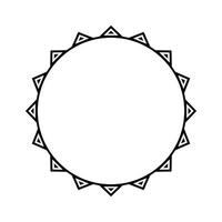 Round geometrical maori border frame design. Simple. Black and white. vector