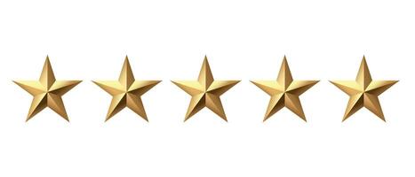 Five golden stars isolated on black background. Rating stars icon. white background vector