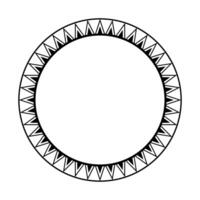 Round geometrical maori border frame design. Simple. Black and white. vector