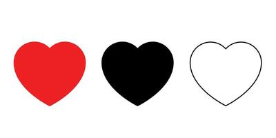 Hearts flat icons. Vector illustration.