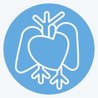 Icon Heart. related to Human Organ symbol. blue eyes style. simple design editable. simple illustration vector