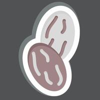 Sticker Nutmeg. related to Spice symbol. simple design editable. simple illustration vector