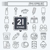 Icon Set Milk. related to Restaurant symbol. line style. simple design editable. simple illustration vector