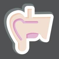 Sticker Ear. related to Human Organ symbol. simple design editable. simple illustration vector