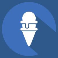 Icon Ice Cream 4. related to Milk and Drink symbol. long shadow style. simple design editable. simple illustration vector