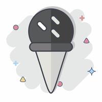 Icon Ice Cream Cone. related to Milk and Drink symbol. comic style. simple design editable. simple illustration vector