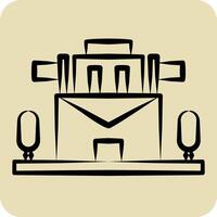 Icon Post Office. related to Post Office symbol. hand drawn style. simple design editable. simple illustration vector