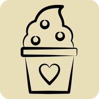 Icon Frozen Yogurt. related to Milk and Drink symbol. hand drawn style. simple design editable. simple illustration vector