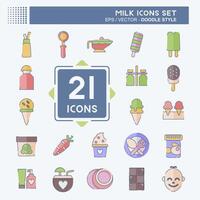 Icon Set Milk. related to Restaurant symbol. doodle style. simple design editable. simple illustration vector