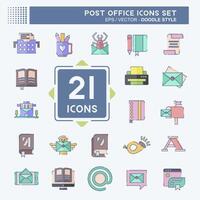 Icon Set Post Office. related to Education symbol. doodle style. simple design editable. simple illustration vector