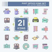 Icon Set Post Office. related to Education symbol. doodle style. simple design editable. simple illustration vector