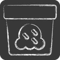 Icon Ice Cream 2. related to Milk and Drink symbol. chalk Style. simple design editable. simple illustration vector