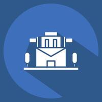 Icon Post Office. related to Post Office symbol. long shadow style. simple design editable. simple illustration vector