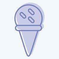 Icon Ice Cream Cone. related to Milk and Drink symbol. two tone style. simple design editable. simple illustration vector