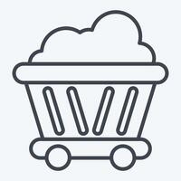 Icon Coal Cart. related to Ecology symbol. line style. simple design editable. simple illustration vector