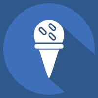 Icon Ice Cream Cone. related to Milk and Drink symbol. long shadow style. simple design editable. simple illustration vector