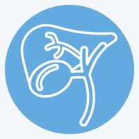 Icon Gallbladder. related to Human Organ symbol. blue eyes style. simple design editable. simple illustration vector