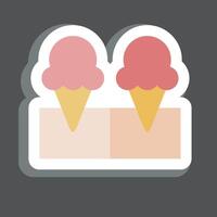 Sticker Ice Cream 3. related to Milk and Drink symbol. simple design editable. simple illustration vector