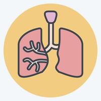 Icon Lungs. related to Human Organ symbol. color mate style. simple design editable. simple illustration vector