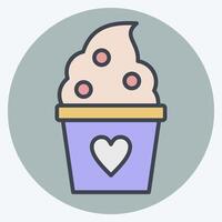 Icon Frozen Yogurt. related to Milk and Drink symbol. color mate style. simple design editable. simple illustration vector