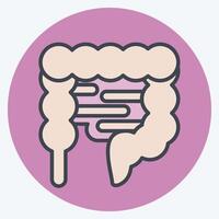 Icon Intestine. related to Human Organ symbol. color mate style. simple design editable. simple illustration vector