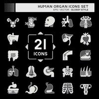 Icon Set Human Organ. related to Education symbol. glossy style. simple design editable. simple illustration vector