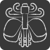 Icon Diaphragm. related to Human Organ symbol. chalk Style. simple design editable. simple illustration vector