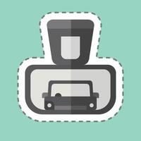 Sticker line cut Rear View Mirror. related to Garage symbol. simple design editable. simple illustration vector