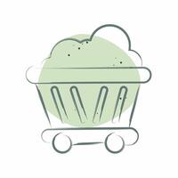 Icon Coal Cart. related to Ecology symbol. Color Spot Style. simple design editable. simple illustration vector