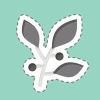 Sticker line cut Bay Leaf. related to Spice symbol. simple design editable. simple illustration vector